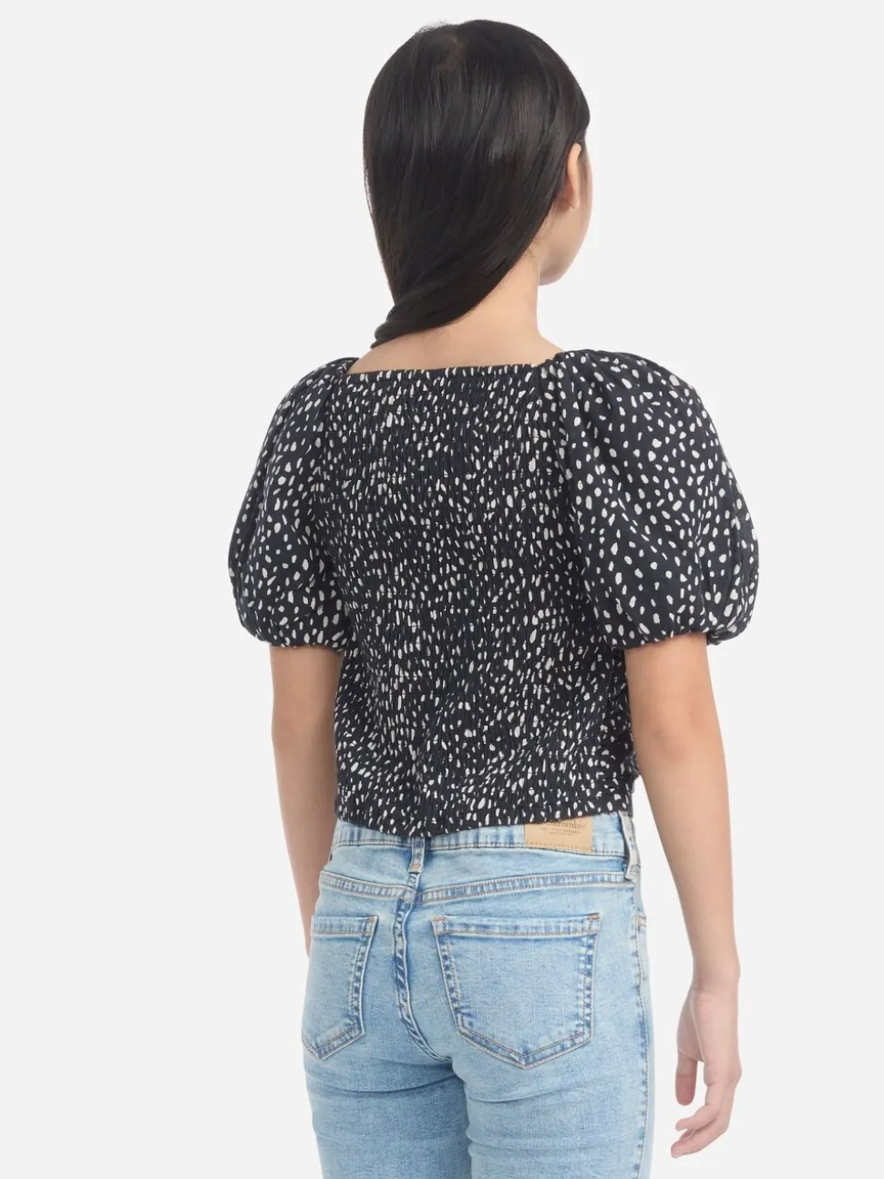 Abercrombie & Fitch Black Emerson Puff Sleeve Top
