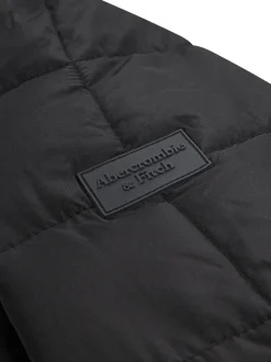 Abercrombie & Fitch Black Midweight Puffer Jacket