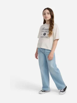 Abercrombie & Fitch Blue High Rise Wide Leg Jeans
