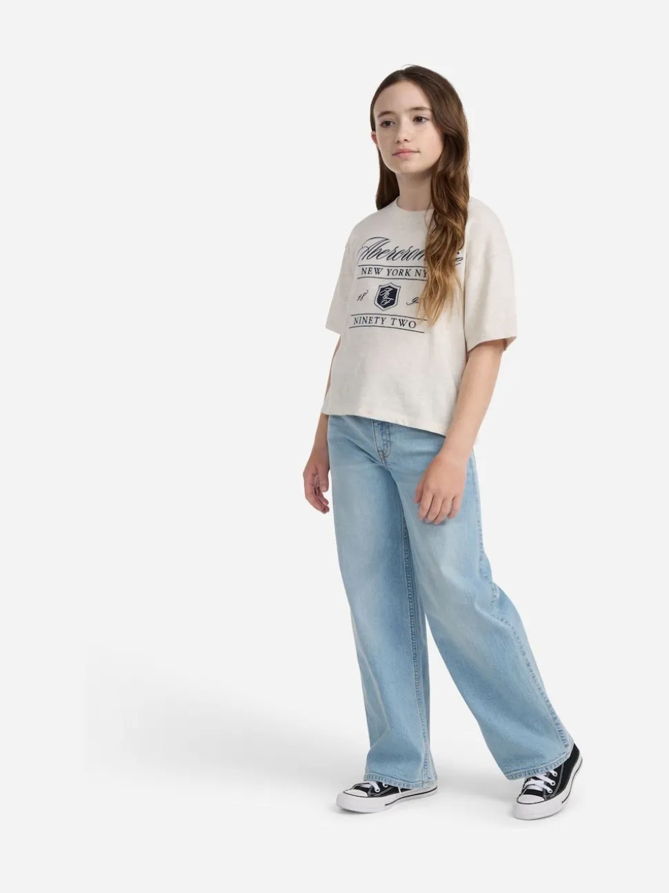 Abercrombie & Fitch Blue High Rise Wide Leg Jeans