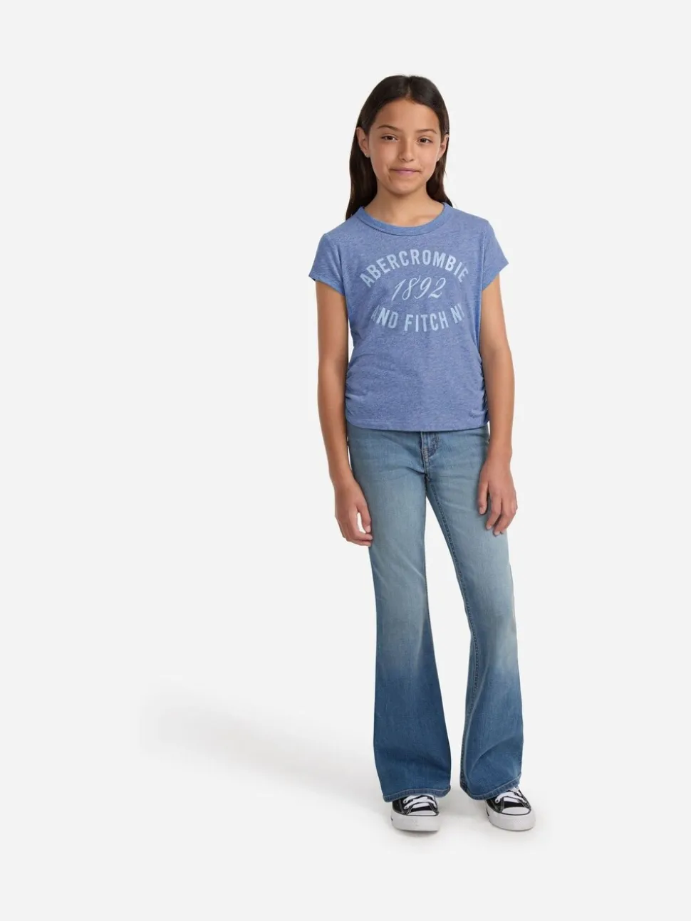 Abercrombie & Fitch Blue Logo Ruched T-Shirt
