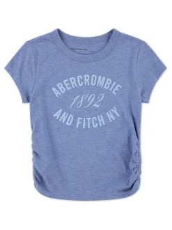 Abercrombie & Fitch Blue Logo Ruched T-Shirt