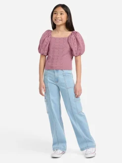 Abercrombie & Fitch Pink Emerson Puff Sleeve Top