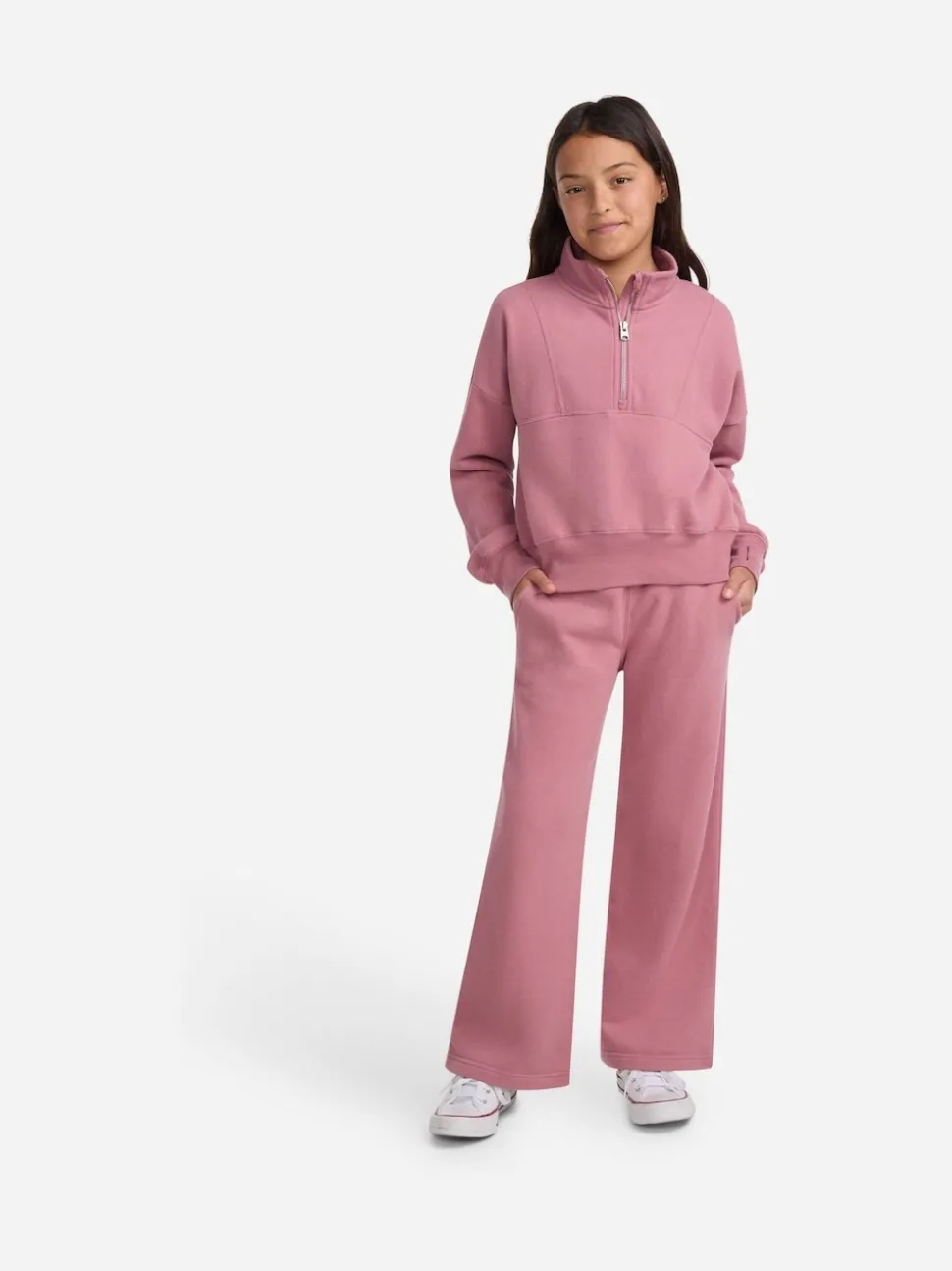 Abercrombie & Fitch Pink Essential Half Zip Sweatshirt