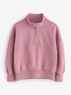 Abercrombie & Fitch Pink Essential Half Zip Sweatshirt