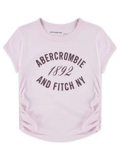 Abercrombie & Fitch Pink Logo Ruched T-Shirt