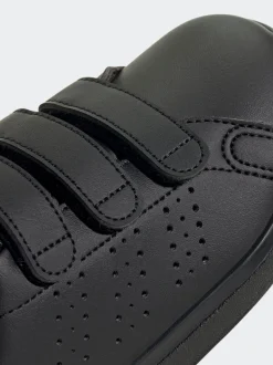 adidas Black Advantage Base 2.0 Hook and Loop Kids Trainers
