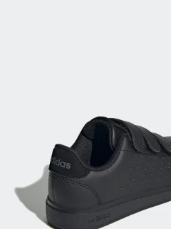 adidas Black Advantage Base 2.0 Hook and Loop Kids Trainers