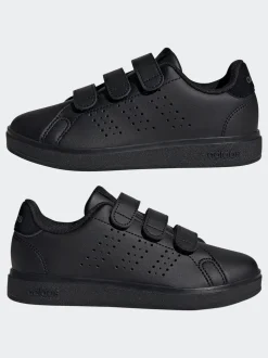 adidas Black Advantage Base 2.0 Hook and Loop Kids Trainers