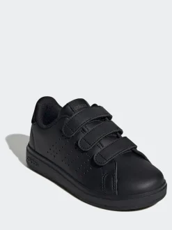 adidas Black Advantage Base 2.0 Hook and Loop Kids Trainers