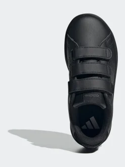 adidas Black Advantage Base 2.0 Hook and Loop Kids Trainers