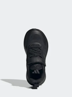 adidas Black Fortarun 4.0 Hook and Loop Kids Trainers