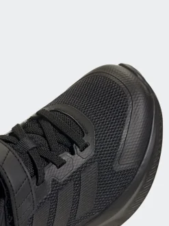 adidas Black Fortarun 4.0 Hook and Loop Kids Trainers