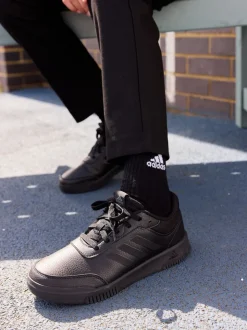adidas Black Lace Up Tensaur Kids Trainers