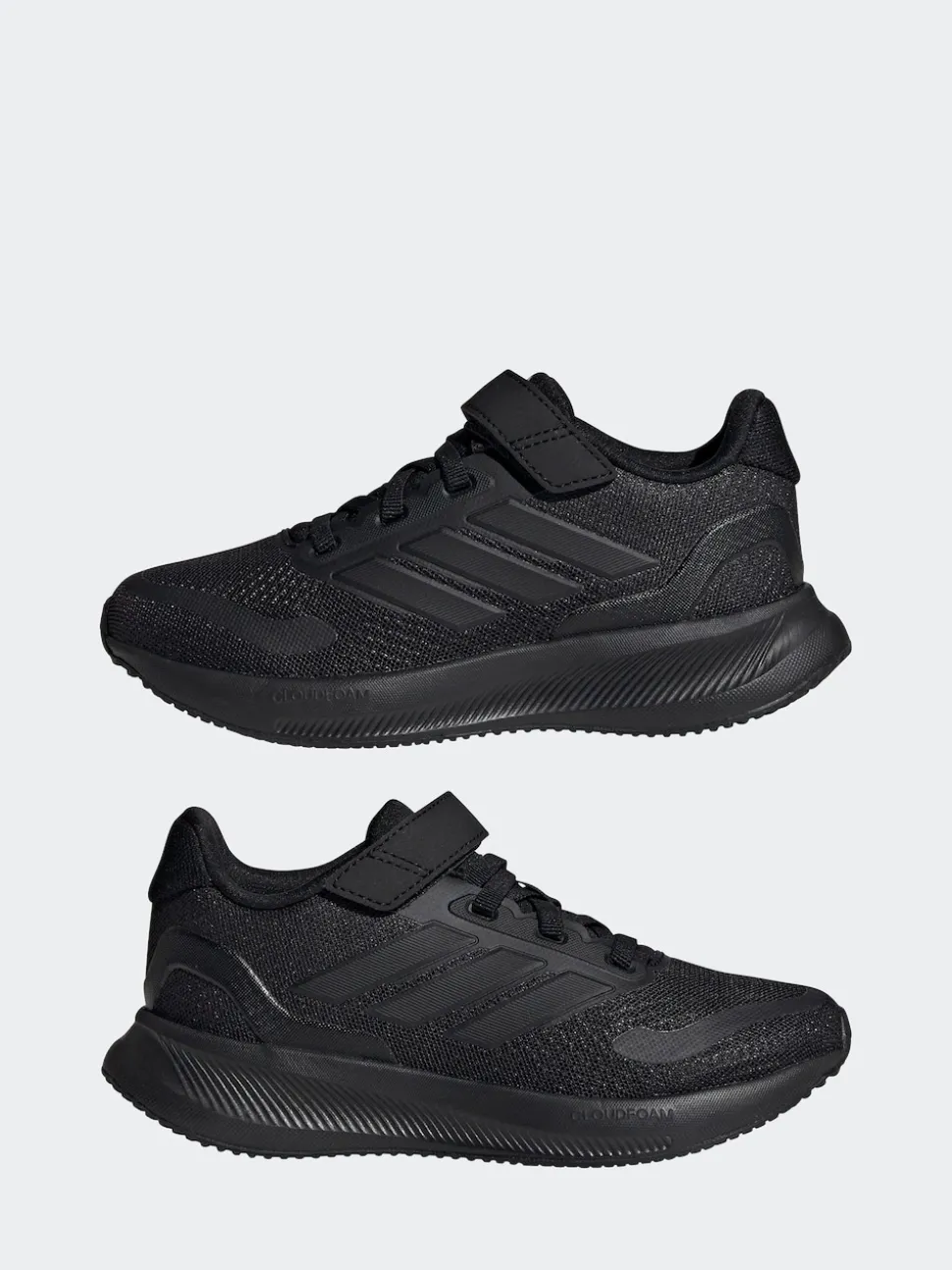 adidas Black Runfalcon 5 Elastic Lace Running Kids Trainers