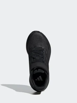 adidas Black Runfalcon 5 Elastic Lace Running Kids Trainers