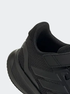 adidas Black Runfalcon 5 Elastic Lace Running Kids Trainers