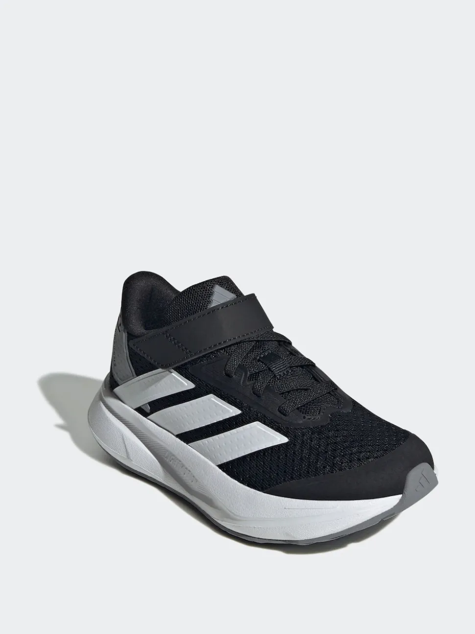 adidas Black/White Duramo SL Hook and Loop Running Kids Trainers