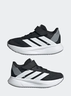 adidas Black/White Duramo SL Hook and Loop Running Kids Trainers
