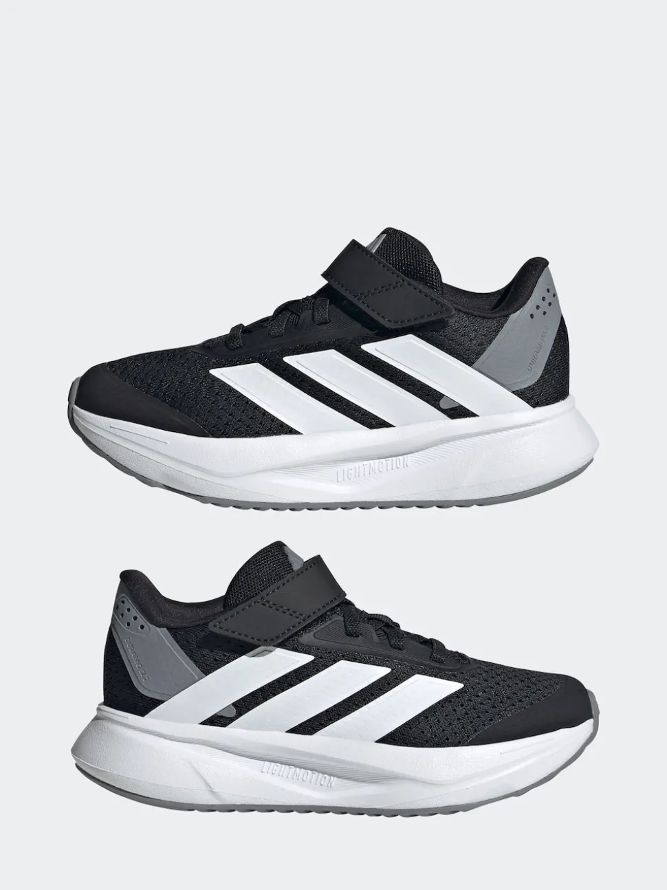 adidas Black/White Duramo SL Hook and Loop Running Kids Trainers