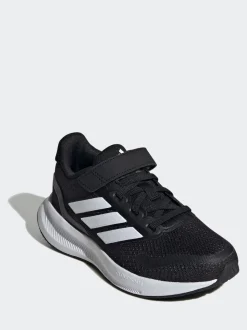 adidas Black/White Runfalcon 5 Elastic Lace Running Kids Trainers