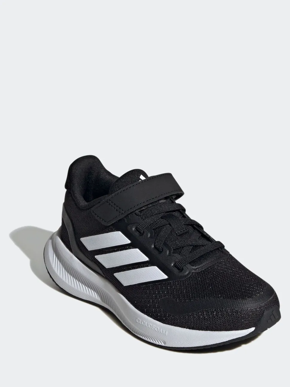 adidas Black/White Runfalcon 5 Elastic Lace Running Kids Trainers
