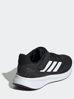 adidas Black/White Runfalcon 5 Elastic Lace Running Kids Trainers