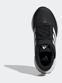 adidas Black/White Runfalcon 5 Elastic Lace Running Kids Trainers