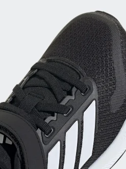 adidas Black/White Runfalcon 5 Elastic Lace Running Kids Trainers