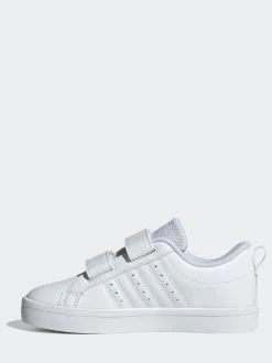 adidas White VS Pace 2.0 Hook and Loop Kids Trainers