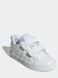 adidas White VS Pace 2.0 Hook and Loop Kids Trainers