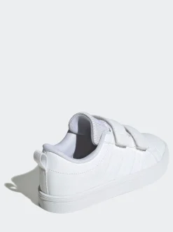 adidas White VS Pace 2.0 Hook and Loop Kids Trainers