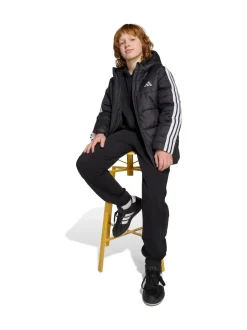 adidas Black Essentials 3-Stripes Padded Kids Jacket