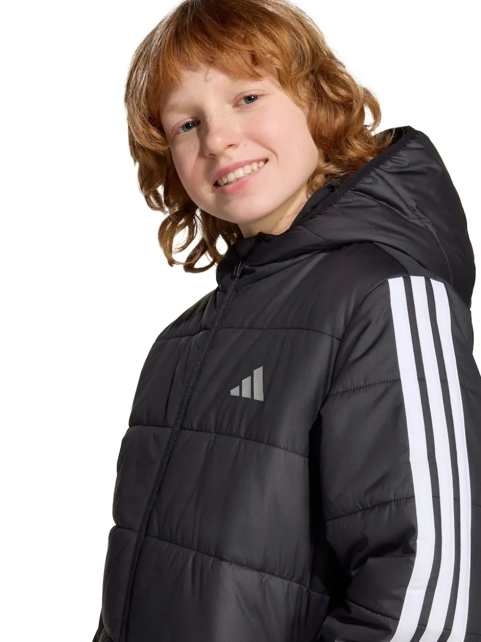 adidas Black Essentials 3-Stripes Padded Kids Jacket