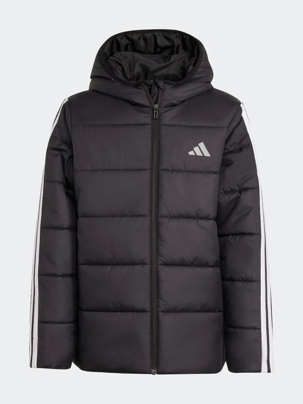 adidas Black Essentials 3-Stripes Padded Kids Jacket