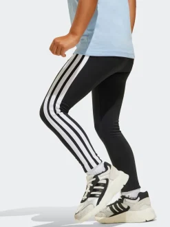 adidas Black Essentials 3-Stripes Leggings Little Kids