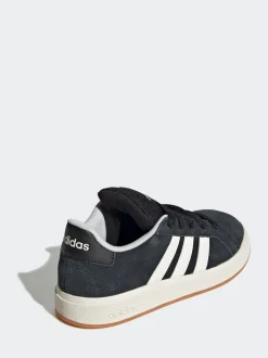 adidas Black Grand Court 00s Suede Lace Kids Trainers