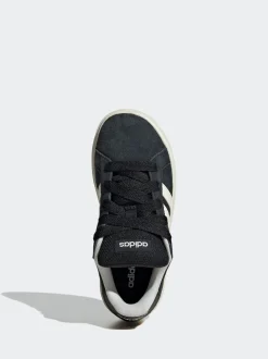 adidas Black Grand Court 00s Suede Lace Kids Trainers