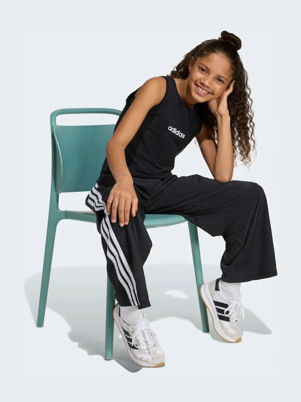 adidas Black Linear Jersey Tank Top