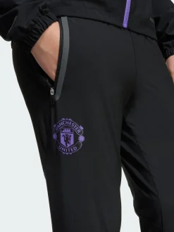 adidas Black Manchester United Trio 25 Competition Vis Tech Travel Trousers