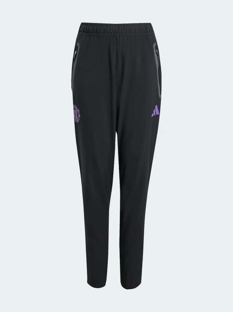 adidas Black Manchester United Trio 25 Competition Vis Tech Travel Trousers