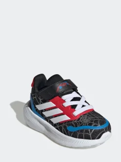 adidas Black Marvel Spider-Man Runfalcon Hook and Loop Kids Trainers