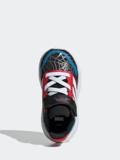 adidas Black Marvel Spider-Man Runfalcon Hook and Loop Kids Trainers