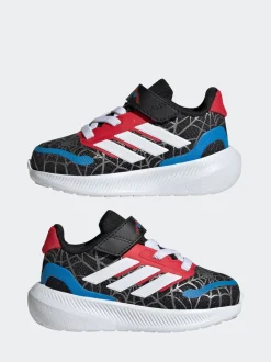 adidas Black Marvel Spider-Man Runfalcon Hook and Loop Kids Trainers