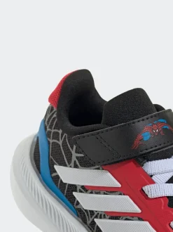 adidas Black Marvel Spider-Man Runfalcon Hook and Loop Kids Trainers