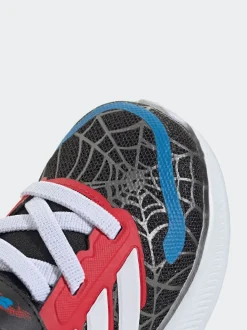 adidas Black Marvel Spider-Man Runfalcon Hook and Loop Kids Trainers