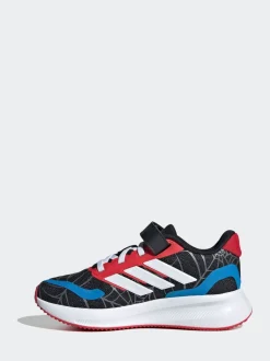 adidas Black Marvel Spider-Man Runfalcon Hook and Loop Kids Trainers