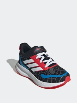 adidas Black Marvel Spider-Man Runfalcon Hook and Loop Kids Trainers