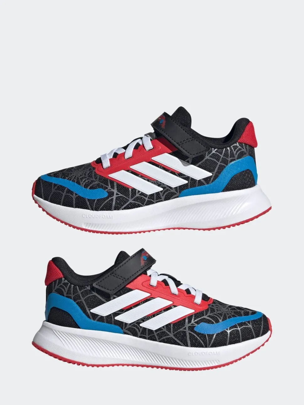 adidas Black Marvel Spider-Man Runfalcon Hook and Loop Kids Trainers