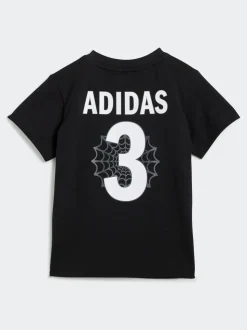 adidas Black Marvel Spider-Man Infant Kids T-Shirt and Shorts Set